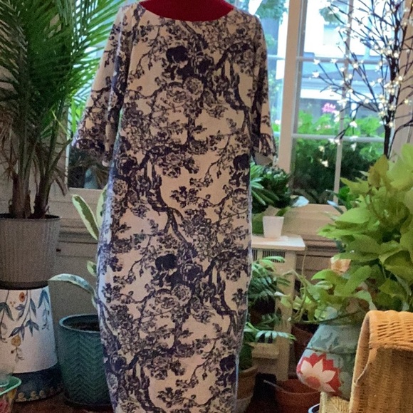 Very fashionable xl zanzea blue and white toile dress  great style all cotton. - Picture 6 of 10